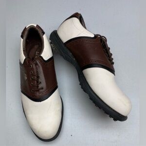 Men’s WHT/BRN Golf Shoes, 8.5 Spring Sale